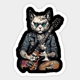 Rocker Cat Sticker